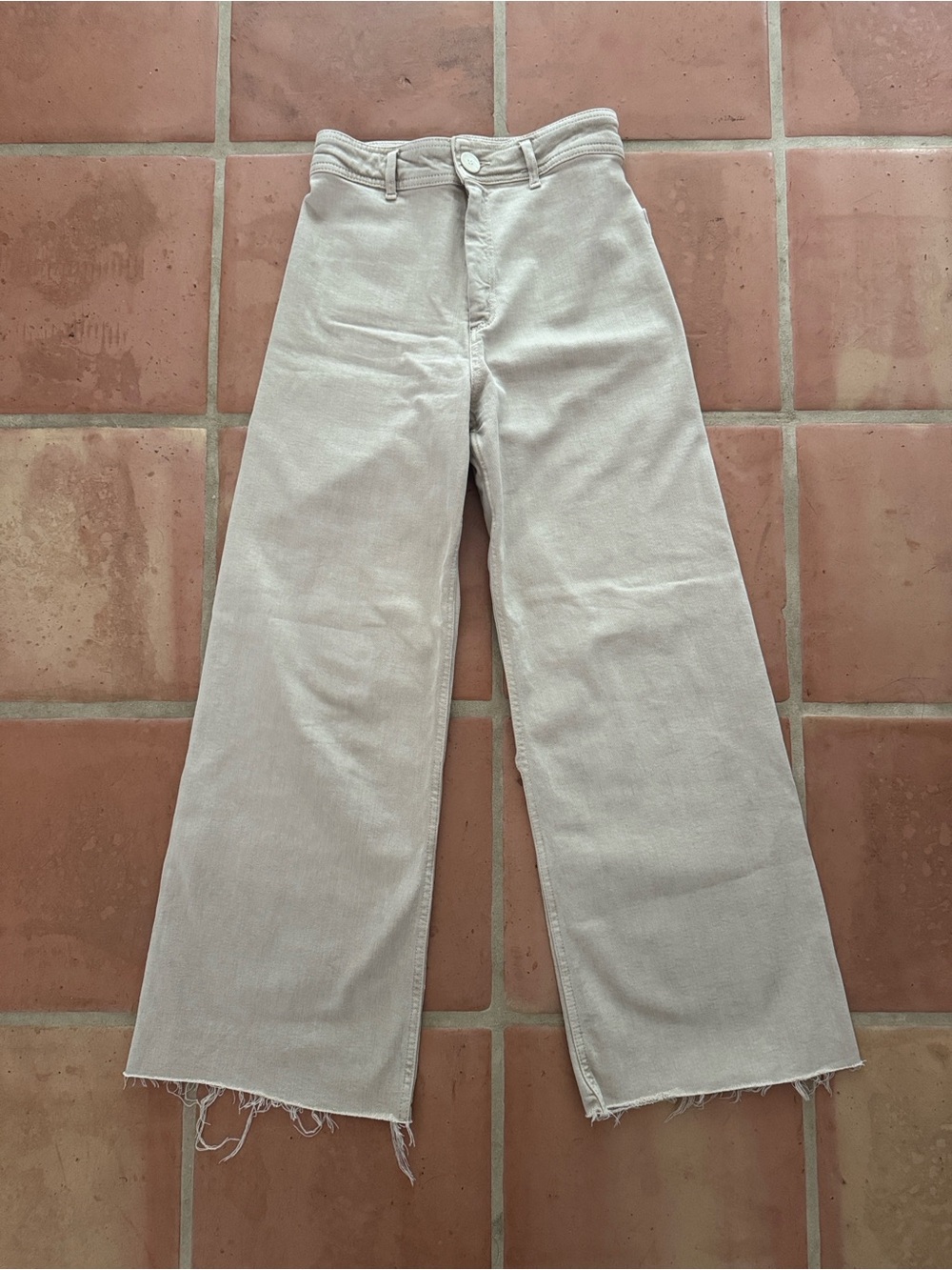 Zara Marine Wide Leg Pants in Cream - size US 4 barely worn
